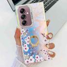 For Samsung Galaxy A14 5G Electroplating Laser Flower Ring Holder TPU Phone Case(Plum Blossom AH18) - 1