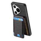 For Huawei Pura 70 Ultra Carbon Fiber Vertical Flip Wallet Stand Phone Case(Black) - 3