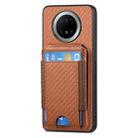 For Huawei Mate 70 Carbon Fiber Vertical Flip Wallet Stand Phone Case(Brown) - 2