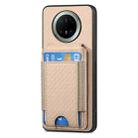 For Huawei Mate 70 Carbon Fiber Vertical Flip Wallet Stand Phone Case(Khaki) - 2