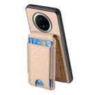 For Huawei Mate 70 Pro Carbon Fiber Vertical Flip Wallet Stand Phone Case(Khaki) - 3