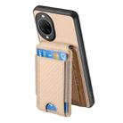 For Huawei nova 14 Carbon Fiber Vertical Flip Wallet Stand Phone Case(Khaki) - 3
