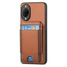 For Huawei nova 14 Ultra Carbon Fiber Vertical Flip Wallet Stand Phone Case(Brown) - 2