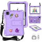 For iPad Air 11 2024 Hi Baby EVA Full Body Tablet Case with Strap(Light Purple) - 1