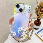 For iPhone 15 Electroplating Laser Flower Phone Case with Wrist Strap(Morning Glory AH16) - 1