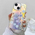 For iPhone 13 Electroplating Laser Flower Phone Case with Wrist Strap(Chrysanthemum AH5) - 1