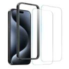 For iPhone 15 Pro NORTHJO 2pcs A++ Screen Protector Tempered Glass Film with Installation Frame - 2