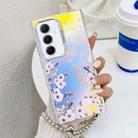 For Samsung Galaxy A55 5G Electroplating Laser Flower Phone Case with Wrist Strap(Plum Blossom AH18) - 1