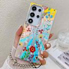 For Samsung Galaxy S24 Ultra 5G Electroplating Laser Flower Phone Case with Wrist Strap(Flower AH6) - 1