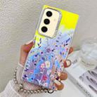 For Samsung Galaxy S24+ 5G Electroplating Laser Flower Phone Case with Wrist Strap(Flower AH1) - 1