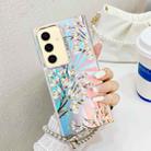 For Samsung Galaxy S24+ 5G Electroplating Laser Flower Phone Case with Wrist Strap(Pear Blossom AH17) - 1