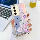 For Samsung Galaxy S24 5G Electroplating Laser Flower Phone Case with Wrist Strap(Zinnia AH9) - 1