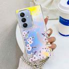 For Samsung Galaxy A25 5G Electroplating Laser Flower Phone Case with Wrist Strap(Plum Blossom AH18) - 1