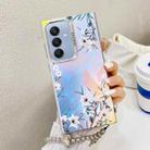 For Samsung Galaxy A25 5G Electroplating Laser Flower Phone Case with Wrist Strap(Morning Glory AH16) - 1