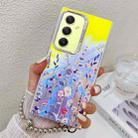 For Samsung Galaxy A34 5G Electroplating Laser Flower Phone Case with Wrist Strap(Flower AH1) - 1
