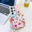 For Samsung Galaxy S23 Ultra 5G Electroplating Laser Flower Phone Case with Wrist Strap(Cosmos Flower AH7) - 1