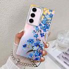 For Samsung Galaxy S23+ 5G Electroplating Laser Flower Phone Case with Wrist Strap(Myosotis AH2) - 1