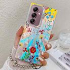 For Samsung Galaxy A14 5G Electroplating Laser Flower Phone Case with Wrist Strap(Flower AH6) - 1