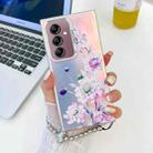 For Samsung Galaxy A14 5G Electroplating Laser Flower Phone Case with Wrist Strap(Zinnia AH9) - 1