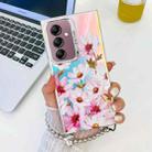 For Samsung Galaxy A14 5G Electroplating Laser Flower Phone Case with Wrist Strap(Cosmos Flower AH7) - 1