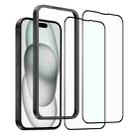 For iPhone 15 Plus NORTHJO 2pcs A++ Tempered Glass Film with Installation Frame - 2