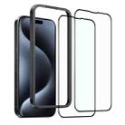 For iPhone 15 Pro NORTHJO 2pcs A++ Tempered Glass Film with Installation Frame - 2