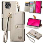 For T-Mobile T Phone 2 5G Love Zipper Lanyard Leather Phone Case(Gray) - 1