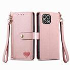 For T-Mobile T Phone 2 5G Love Zipper Lanyard Leather Phone Case(Pink) - 2