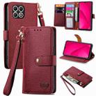 For T-Mobile T Phone 2 5G Love Zipper Lanyard Leather Phone Case(Red) - 1