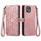 For T-Mobile T Phone 2 5G Geometric Zipper Wallet Side Buckle Leather Phone Case(Pink) - 2