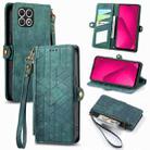 For T-Mobile T Phone 2 5G Geometric Zipper Wallet Side Buckle Leather Phone Case(Green) - 1