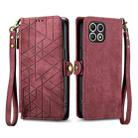 For T-Mobile T Phone 2 5G Geometric Zipper Wallet Side Buckle Leather Phone Case(Red) - 2