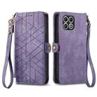 For T-Mobile T Phone 2 5G Geometric Zipper Wallet Side Buckle Leather Phone Case(Purple) - 2