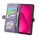 For T-Mobile T Phone 2 5G Geometric Zipper Wallet Side Buckle Leather Phone Case(Purple) - 3