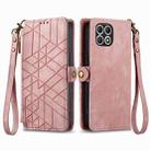 For T-Mobile REVVL 7 5G Geometric Zipper Wallet Side Buckle Leather Phone Case(Pink) - 2