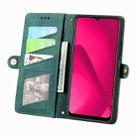 For T-Mobile REVVL 7 5G Geometric Zipper Wallet Side Buckle Leather Phone Case(Green) - 3