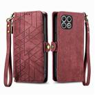 For T-Mobile REVVL 7 5G Geometric Zipper Wallet Side Buckle Leather Phone Case(Red) - 2