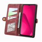 For T-Mobile REVVL 7 5G Geometric Zipper Wallet Side Buckle Leather Phone Case(Red) - 3