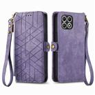 For T-Mobile REVVL 7 5G Geometric Zipper Wallet Side Buckle Leather Phone Case(Purple) - 2