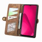 For T-Mobile REVVL 7 5G Geometric Zipper Wallet Side Buckle Leather Phone Case(Brown) - 3