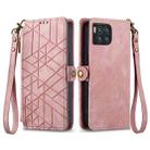 For  T-Mobile REVVL 7 Pro 5G Geometric Zipper Wallet Side Buckle Leather Phone Case(Pink) - 2