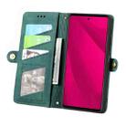 For  T-Mobile REVVL 7 Pro 5G Geometric Zipper Wallet Side Buckle Leather Phone Case(Green) - 3