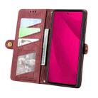 For  T-Mobile REVVL 7 Pro 5G Geometric Zipper Wallet Side Buckle Leather Phone Case(Red) - 3