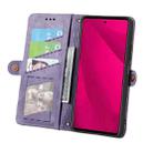 For  T-Mobile REVVL 7 Pro 5G Geometric Zipper Wallet Side Buckle Leather Phone Case(Purple) - 3