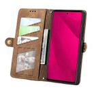 For  T-Mobile REVVL 7 Pro 5G Geometric Zipper Wallet Side Buckle Leather Phone Case(Brown) - 3