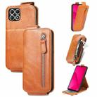 For T-Mobile T Phone 2 5G Zipper Wallet Vertical Flip Leather Phone Case(Brown) - 1