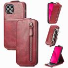For T-Mobile T Phone 2 5G Zipper Wallet Vertical Flip Leather Phone Case(Red) - 1