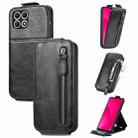 For T-Mobile T Phone 2 Pro 5G Zipper Wallet Vertical Flip Leather Phone Case(Black) - 1