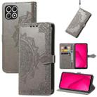 For T-Mobile REVVL 7 5G Mandala Flower Embossed Leather Phone Case(Gray) - 1
