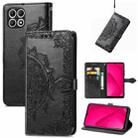 For T-Mobile REVVL 7 5G Mandala Flower Embossed Leather Phone Case(Black) - 1